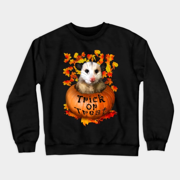 Trick or treat Halloween Possum Crewneck Sweatshirt by SafSafStore